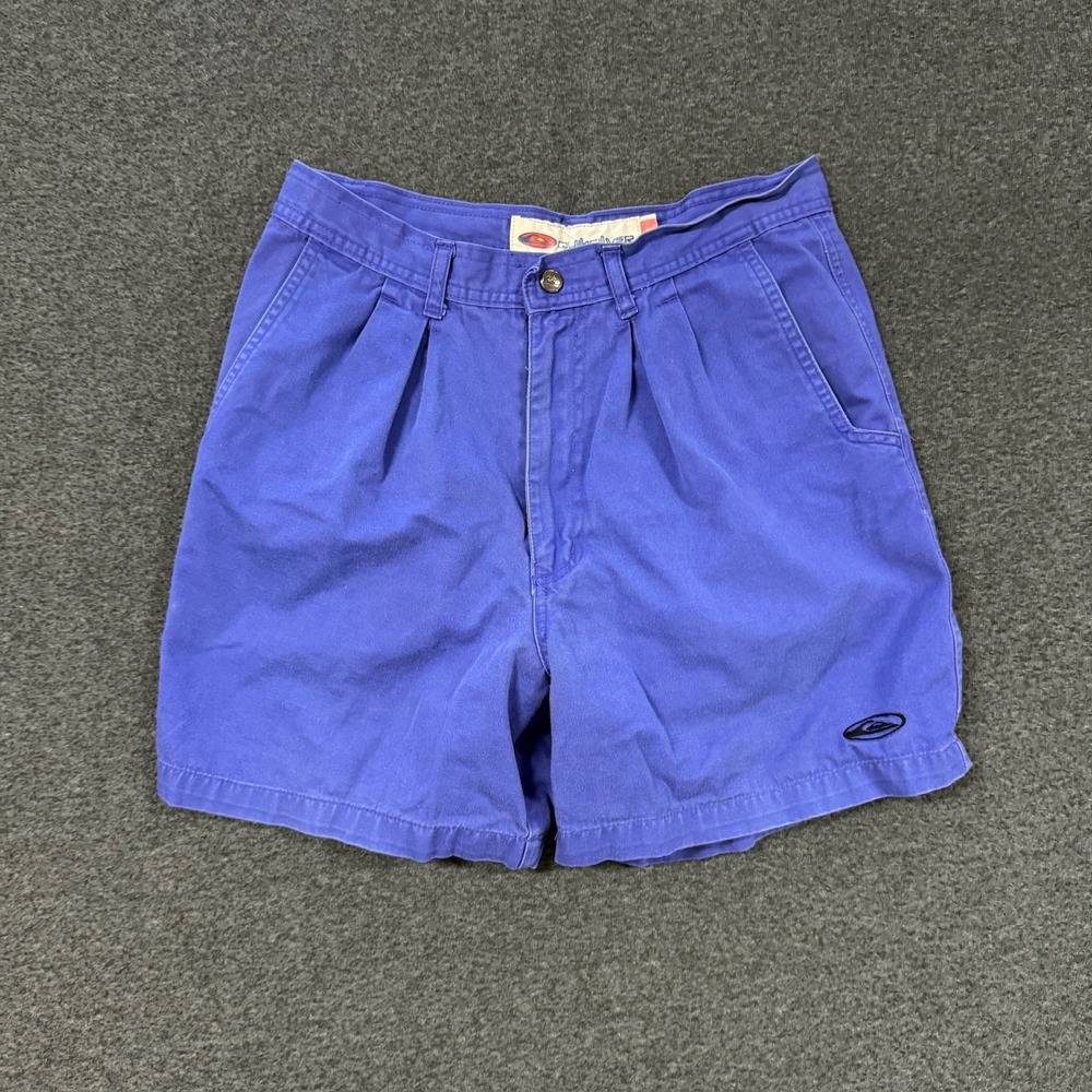 Vintage Quiksilver Pleated Chino Shorts Mens 30 Blue Good Surf Skate
